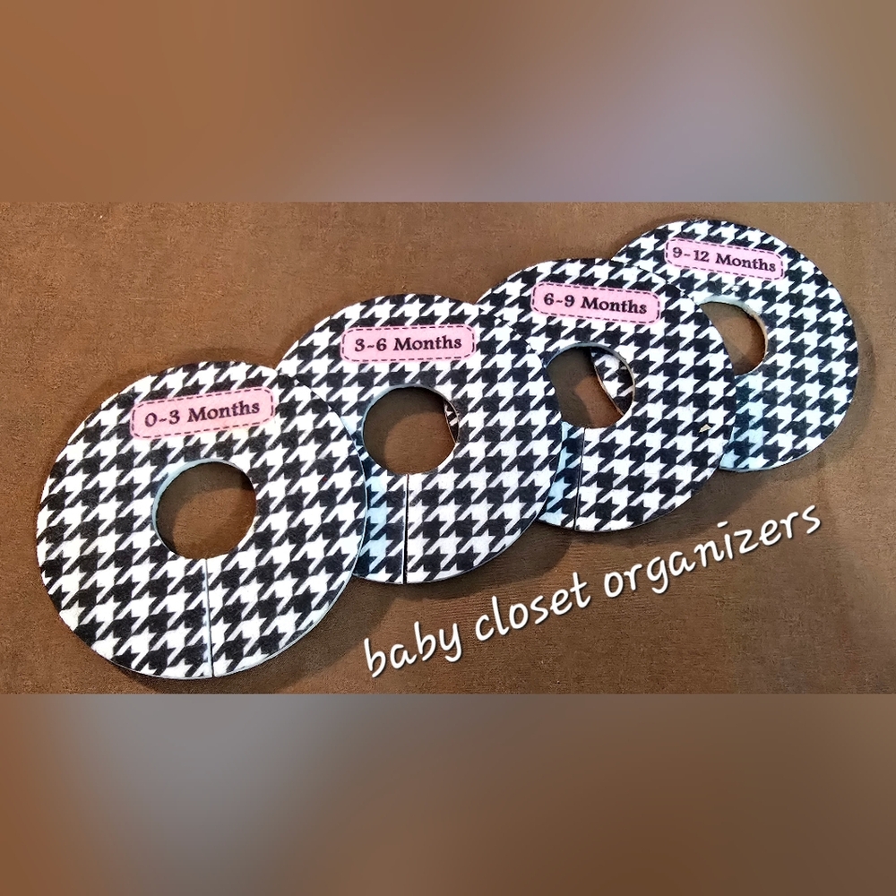 Black and White Houndstooth Baby Closet Dividers